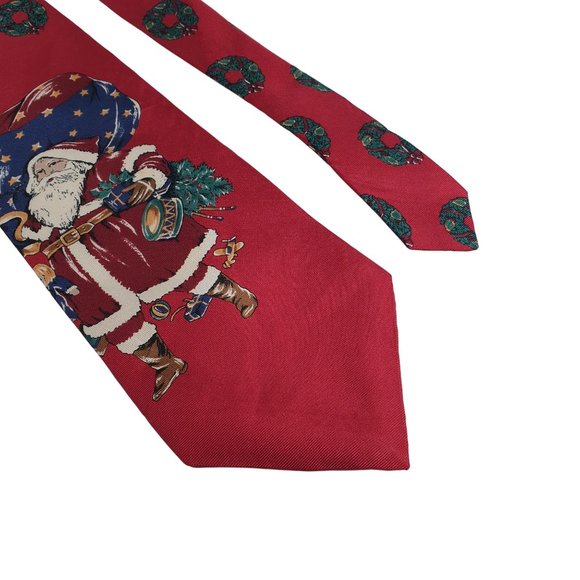 Wembley Vintage Santa Mens Necktie Tie Christmas Designer Holiday Work Dad Gift - Picture 3 of 6